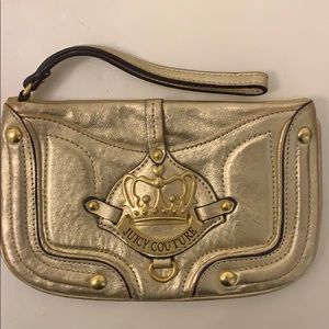 Metallic gold juicy couture wristlet